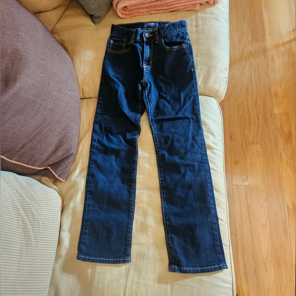 Old Navy Boys 10 Slim Straight Leg Dark Wash Jeans Cotton